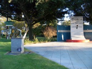 Photo of eternal flame monument at Jennie Davis Park