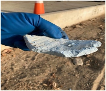 Construction waste found in the sewer system