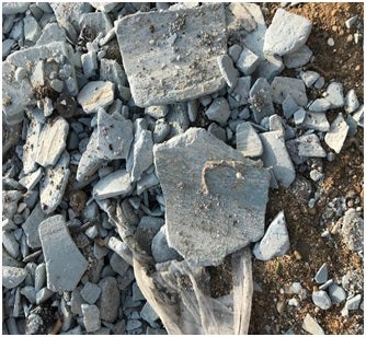 Construction waste removed from the sewer system