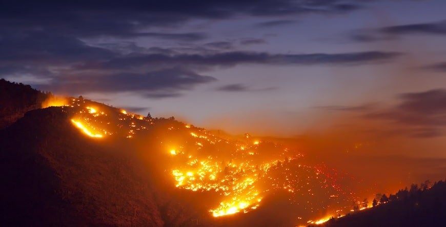 Camp Fire at night tme