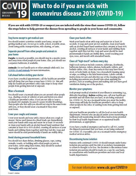Sick with COVID-19 Fact Sheet Sick with COVID-19 Fact Sheet