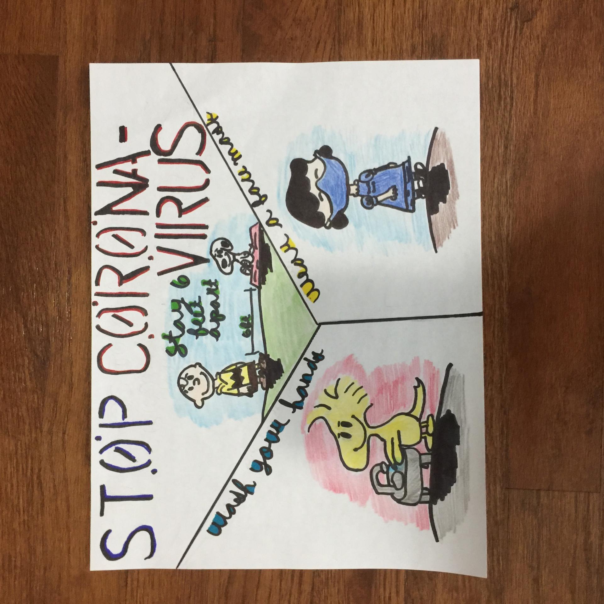 Stop Corona Virus stay 6 feet apart wash your hands wear a face mask