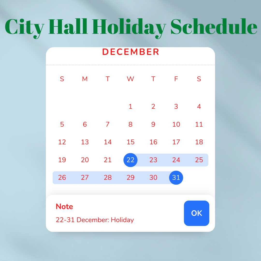 City Hall Holiday Schedule