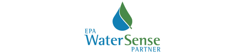 EPA WaterSense Partner logo with a blue and green water drop above the words "EPA WaterSense Partner" in blue and green text.